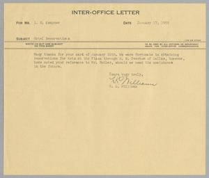 [Letter from H. L. Williams to I. H. Kempner, January 17, 1955]