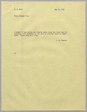 [Letter from I. H. Kempner to E. O. Wood, May 19, 1955]