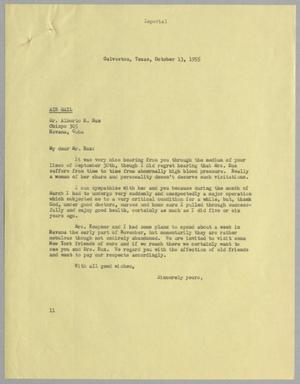 Primary view of object titled '[Letter from I. H. Kempner to Alberto R. Ruz, October 13, 1955]'.