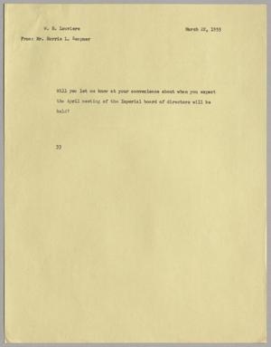 [Letter from Harris L. Kempner to W. H. Louviere, March 22, 1955]