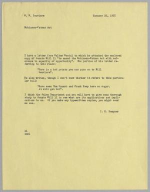 [Letter from I. H. Kempner to W. H. Louviere, January 25, 1955]