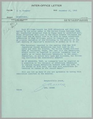 [Letter from George Andre to I. H. Kempner, December 21, 1960]