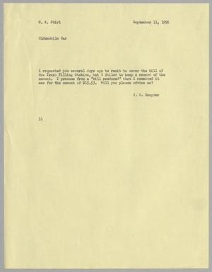[Letter from I. H. Kempner to G. A. Stirl, September 11, 1956]