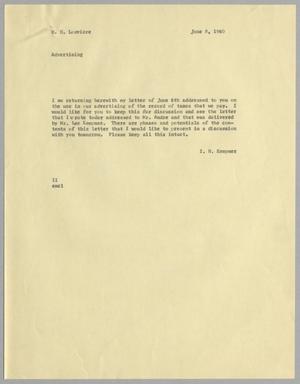 [Letter from I. H. Kempner to W. H. Louviere, June 8, 1960]