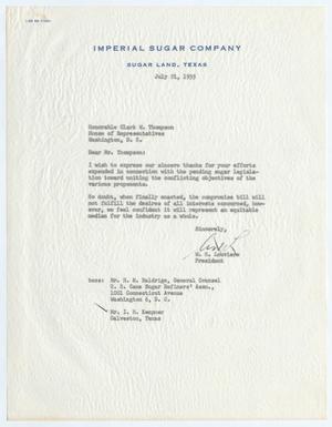 [Letter from W. H. Louviere to Clark W. Thompson, July 21, 1955]