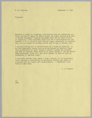 [Letter from I. H. Kempner to W. H. Louviere, September 2, 1955]