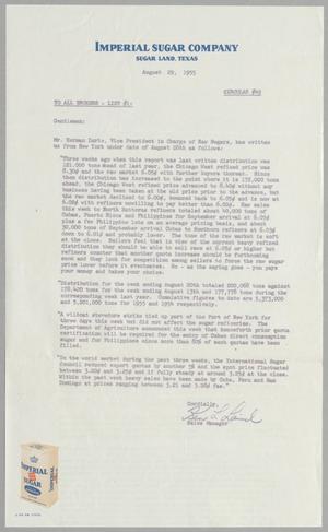 [Letter from Ken L. Laird to All Brokers - List #1, August 29, 1955]