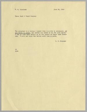 [Letter from I. H. Kempner to W. H. Louviere, June 28, 1960]