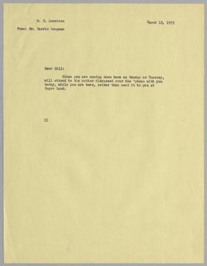 [Letter from Harris L. Kempner to W. H. Louviere, March 18, 1955]