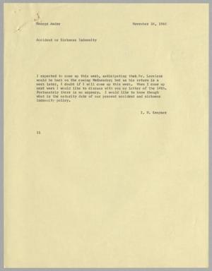 [Letter from I. H. Kempner to George Andre, November 28, 1960]