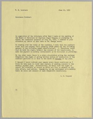 [Letter from I. H. Kempner to W. H. Louviere, June 15, 1955]