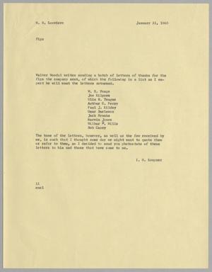 [Letter from I. H. Kempner to W. H. Louviere, January 21, 1960]