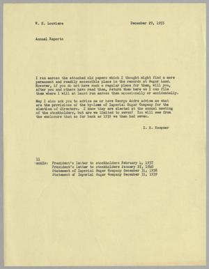 [Letter from I. H. Kempner to W. H. Louviere, December 29, 1955]