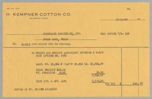 [Credit Invoice For Shipping Costs, October 13, 1960]