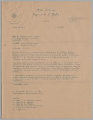[Letter from G. R. Herzik, Jr. to W. H. Louviere, June 8, 1960]