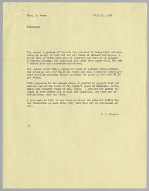 [Letter from I. H. Kempner to Thomas L. James, July 23, 1956]