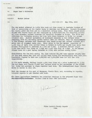 Primary view of object titled '[Herman Lurie's Weekly Report, May 27, 1955]'.