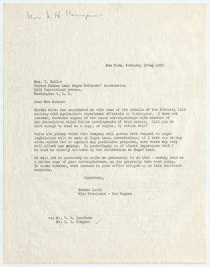 [Letter from Herman Lurie to S. Butler, February 18, 1955]