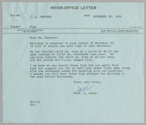 [Letter from Thomas L. James to I. H. Kempner, November 28, 1960]