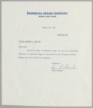 [Letter from Ken L. Laird to All Brokers - List #1, August 29, 1955]