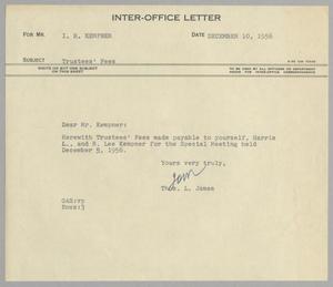 [Letter from Thomas L. James to I. H. Kempner, December 10, 1956]