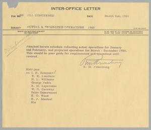 [Letter from R. M. Armstrong to I. H. Kempner, March 2, 1960]