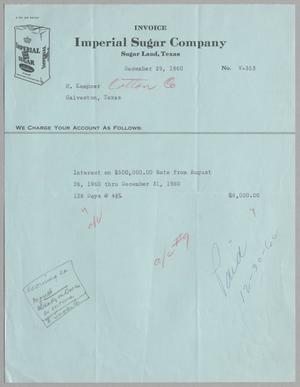 [Invoice for Account Interest, December 29, 1960]