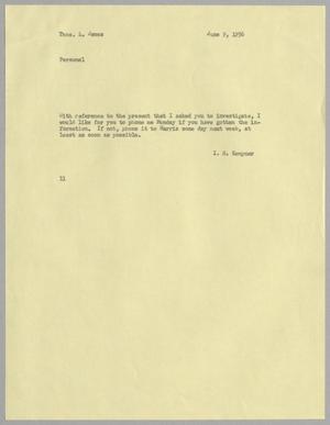 [Letter from I. H. Kempner to Thomas L. James, June 9, 1956]