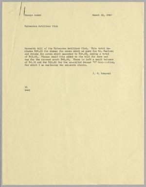 [Letter from I. H. Kempner to George Andre, March 28, 1960]