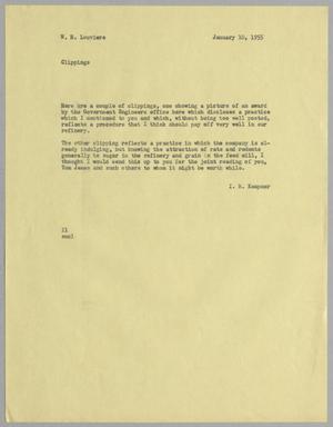 [Letter from I. H. Kempner to W. H. Louviere, January 10, 1955]