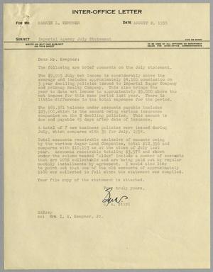[Letter from G. A. Stirl to Harris L. Kempner, August 2, 1955]