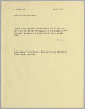 [Letter from I. H. Kempner to W. H. Louviere, March 4, 1960]