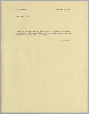 [Letter from I. H. Kempner to W. H. Louviere, December 30, 1960]