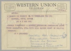 [Letter from W. H. Louviere to I. H. Kempner, August 29, 1955]