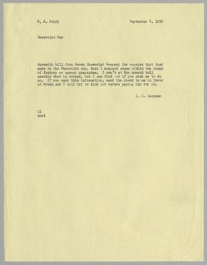 [Letter from I. H. Kempner to G. A. Stirl, September 8, 1956]