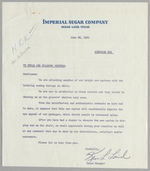 [Letter from Ken L. Laird to Texas and Oklahoma Brokers, June 28, 1960]