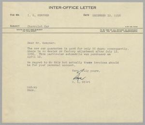 [Letter from G. A. Stirl to I. H. Kempner, December 12, 1956]