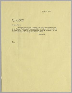 [Letter from I. H. Kempner to W. H. Louviere, July 20, 1955]