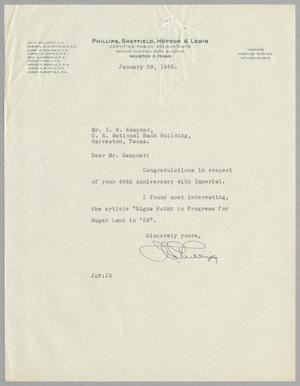 [Letter from J. A. Philliips to I. H. Kempner, January 29, 1955]