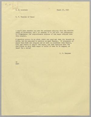 [Letter from I. H. Kempner to W. H. Louviere, March 17, 1960]