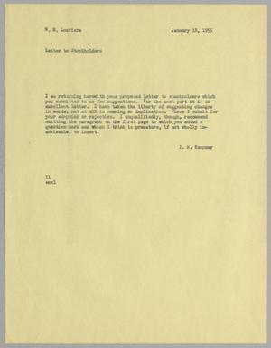 [Letter from I. H. Kempner to W. H. Louviere, January 18, 1955]
