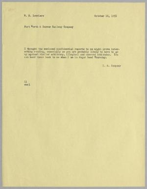 Primary view of [Letter from I. H. Kempner to W. H. Louviere, October 18, 1955]