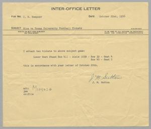 [Letter from J. M. Sutton to I. H. Kempner, October 22, 1956]