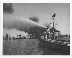 [The U.S. Coast Guard fighting fires during the 1947 Texas City Disaster]