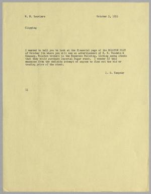 [Letter from I. H. Kempner to W. H. Louviere, October 5, 1955]