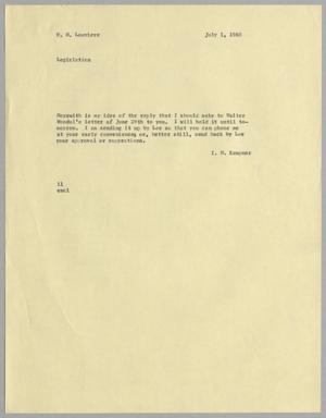 [Letter from I. H. Kempner to W. H. Louviere, July 1, 1960]