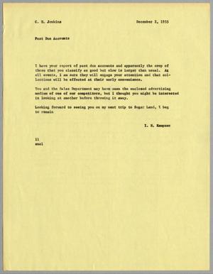 [Letter from I. H. Kempner to C. H. Jenkins, December 2, 1955]