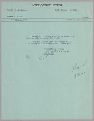 [Letter from George Andre to I. H. Kempner, January 4, 1960]