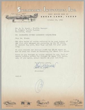 [Letter from Thomas L. James to H. S. Block, October 25, 1960]