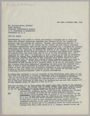 [Letter from Herman Lurie to Lawrence Myers, November 14, 1955]